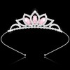 Amariver Princess Tiara Pink Crystal Tiara Crown Pink Rhinestone Princess