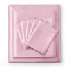 Manyshofu 7Pcs Light Pink Satin Sheets Queen Size Silky Satin