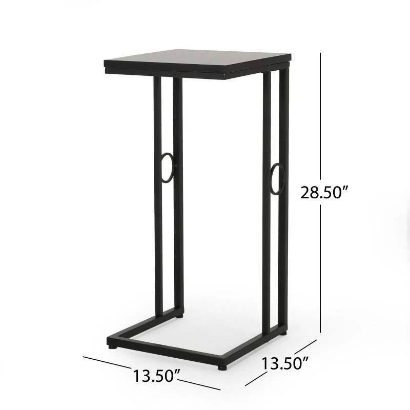 GDFStudio Agnes Modern C Side Table, Set of 2, Black