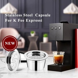 i Cafilcas Refillable K Fee Pods Reusable Stainless Steel Coffee Capsules Compatible with K Fee Brewers (3 Pieces Set)