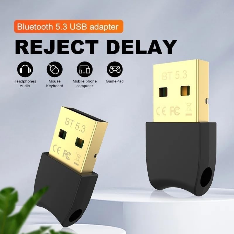 USB Bluetooth 5.3 Dongle Adapter for PC Speaker, Wireless Mouse