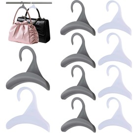 8Pcs Purse Bag Hanger Hook Black Acrylic Purse Holder for Closet Organizer Storage, Handbag Belt Hanger for Tote Satchel Storage Space Saving Handbags Organizer(Grey and White)