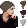 Suillty 3PCS Soft Tie Under Scarf Hat Muslim Hijabs Caps