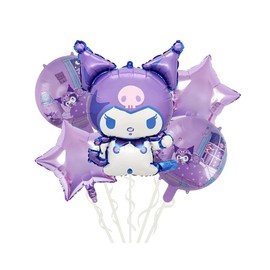 ISABELLA MOON 5pcs Elsa Princess Cinderella Foil Balloons Birthday Party Congratulations balloons Baby Shower Party Decorations Party Suppiles Accessories Theme kids (KURO 5pcs)