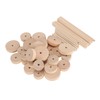 Unfinished Wood Wheels DIY Polished Round Wheel Wooden Pieces for