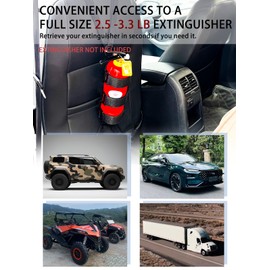 Car Fire Extinguisher Bracket：Adjustable Extinguisher Mount Strap for ​​2.5-3.3lb Extinguisher​​ Use for Universal Truck ATV Car & More Car Roll Bar Fire Extinguisher Mount Holder