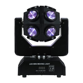 LIAPDG 12 x 12W Moving Head Rotating, 150W RGBW Moving Head DJ Light Rotating Beam Lights Stage LED Strobe Light DMX 512 for Ktv Room, Bar, Family Gathering Entertainment