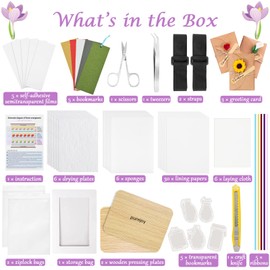 purejoy Flower Press Kit, 6 Layers 6.3 x 8.3 Inches Professional Flower Pressing Kit, Wooden DIY Flower Press Kit with Gift Box, Flower Preservation Kit Birthday Gift for Adults Plant Press Lover