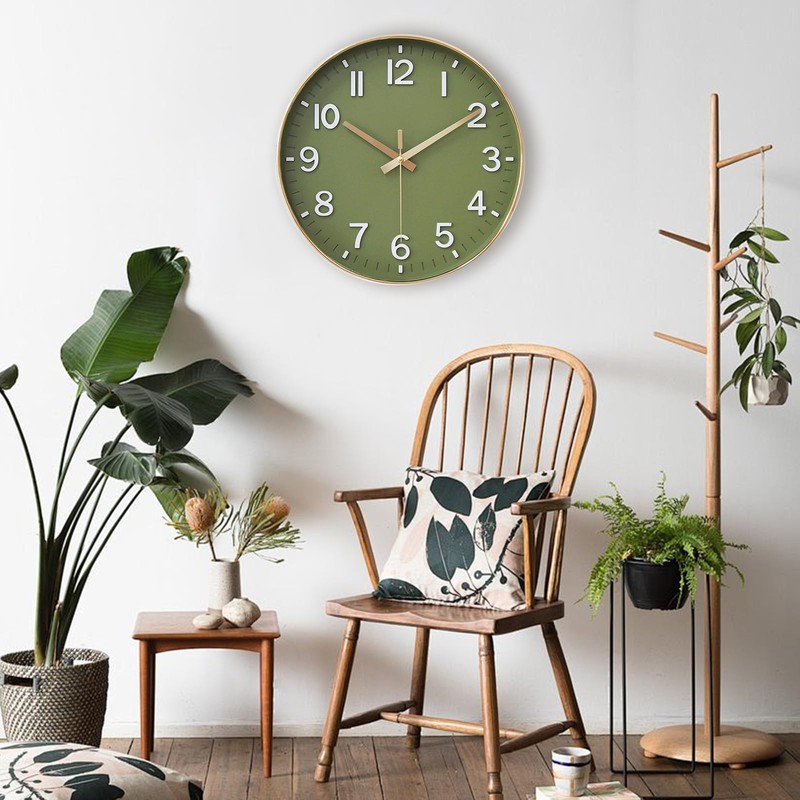HZDHCLH 25 cm Silent Wall Clock without Ticking Sweeping Second