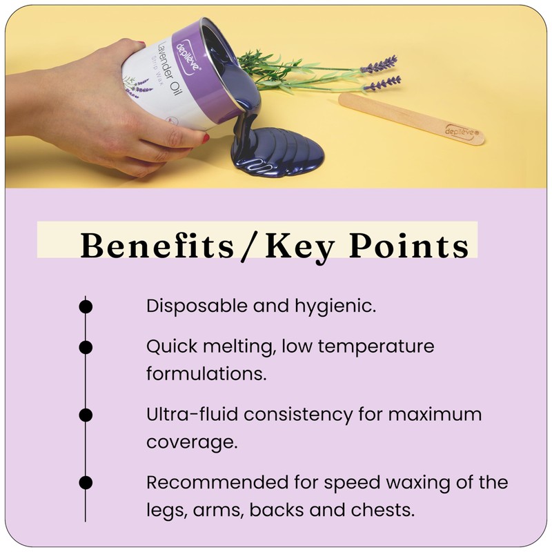 Depileve Strip Wax for Hair Removal - Lavender Rosin Wax