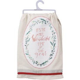 Primitives by Kathy Dish Towel Most Wonderful Time of They Year Kitchen Accessories