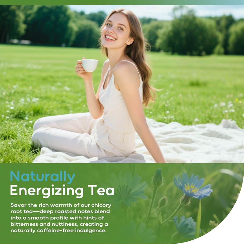 FullChea - Chicory Root Tea, 50 Teabags - Pure Chicory