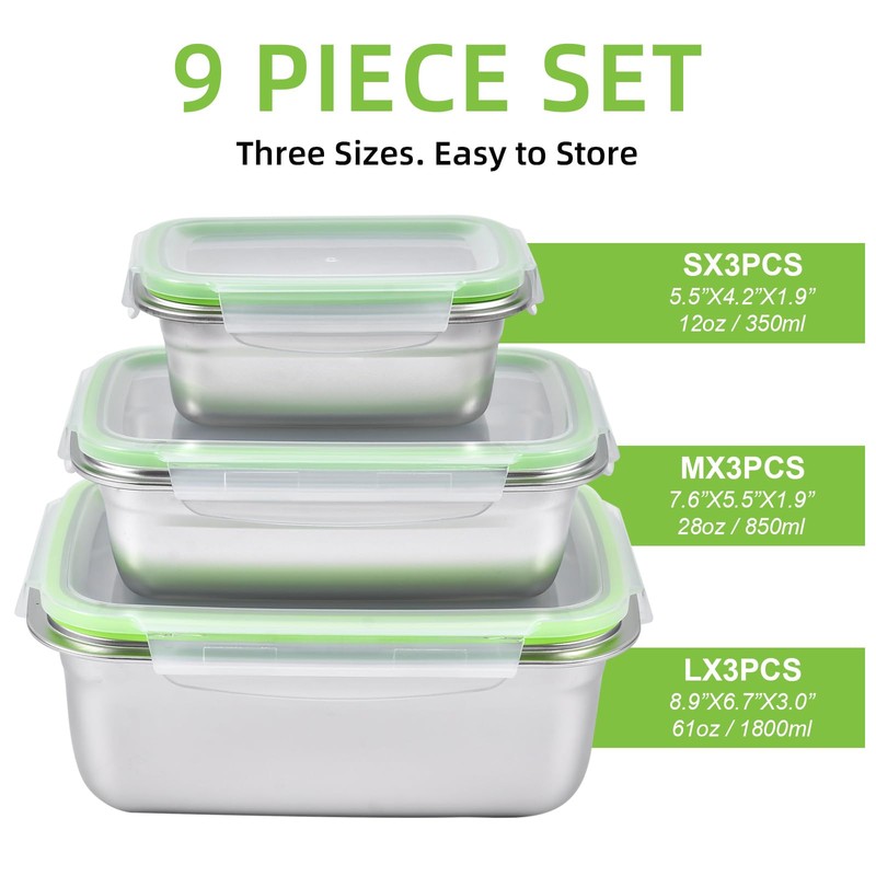 UPTRUST Stainless Steel Food Storage Containers | Leak Proof &