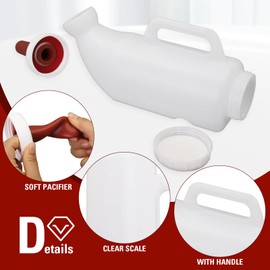 Calf Bottle with a Replacement Nipple 2.6 Quart Horizontal Calf Milk Feeding Bottle with Hand Grip Handle for Calves and Livestock Care