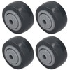 4Pcs Mute Wheel PU AntiWinding Furniture Trolley Directional Caster 2in