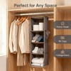 4-Tier Hanging Closet Organizer, Foldable Shelves, Grey for Dorm RV