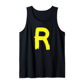 Creative Bold Yellow Letter R - Design Alphabet - Marker Tank Top