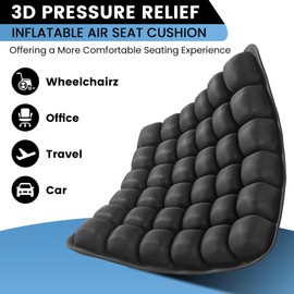 Inflatable Travel Cushion, Airplane Seat Cushion for Long Flights, Portable Car Seat Cushions for Office Chair, Wheelchair, Camping, Home Living