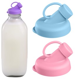 Silicone Glass Bottle Replacement Caps,48mm Diameter Pour Spout Lids, Replacement Lids Fit Stanpac & Libbey & Stock Your Home & The Dairy Shoppe, Reusable and easy to clean bottle caps