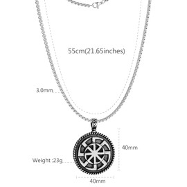 UMtrade Amulet Slavic Solar Symbol Necklace Men Stainless Steel Pagan Sun Wheel Pendant Viking Norse Jewelry