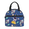 Fnqkmlep cute Astronauts Insulated Lunch Bag,Waterproof Thermal Meal Tote,Adjustable Shoulder