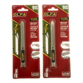 O L F A OLFA 9150US SAC-1 9mm Stainless Steel Auto-Lock Graphics Knife, Silver (6 PACK), (9159)