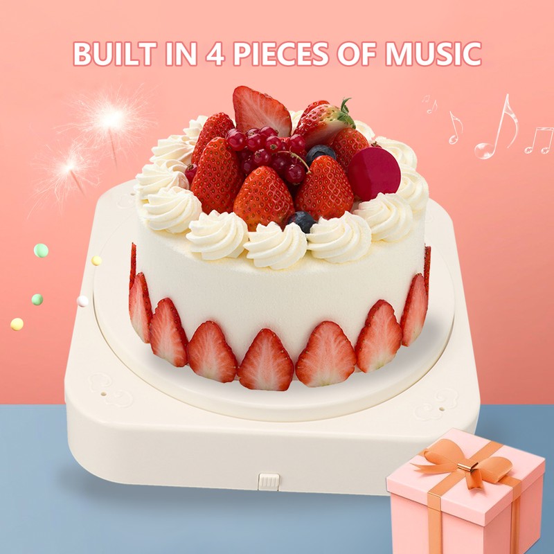 Rotating Dessert Display Table 8 Inch Automatic Rotating Cupcake Stand