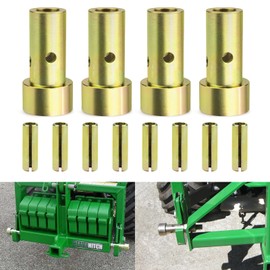 Sporthfish Quick Hitch Adapter Bushings Set Fit for Cat 1 3-Point Tractor Implements 4PCS Bushing Kit with Roll Pins, Gold