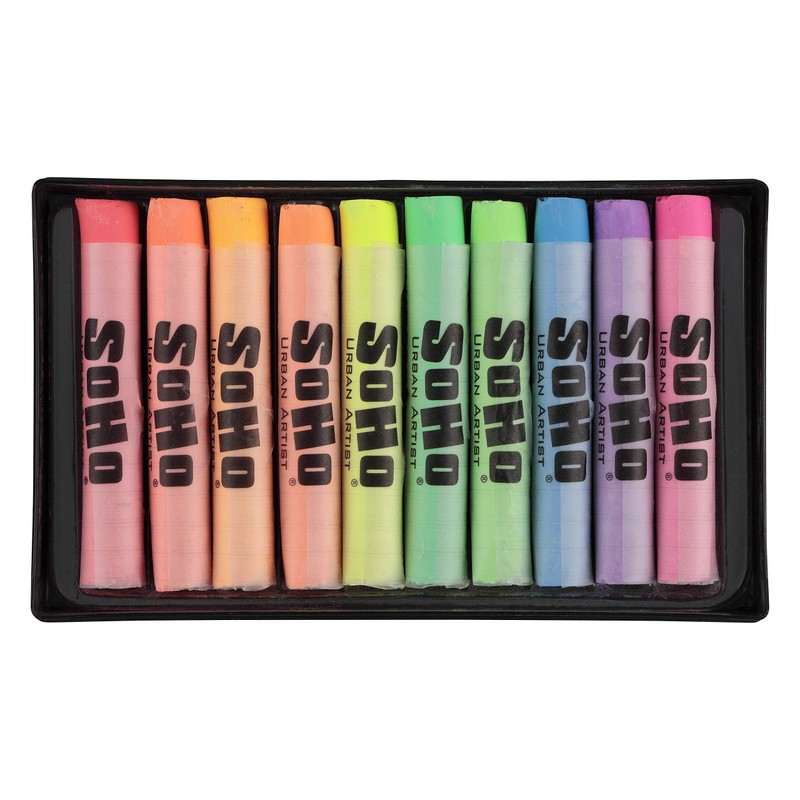SoHo Urban Artist Soft Pastels Set of 10 Bright Fluorescent