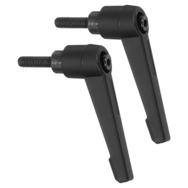 sourcing map 2Pcs M5 x 16mm Adjustable Knobs Handle Male Thread Push Button Ratchet Quick Release Locking Rotating Bolt for Lathe Machinery, Black