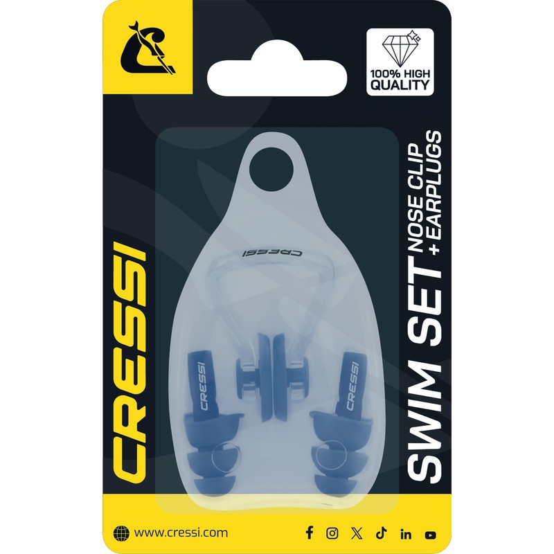 CRESSI Aqua Kit Unisex Adult Ear Plugs + Nose Clip