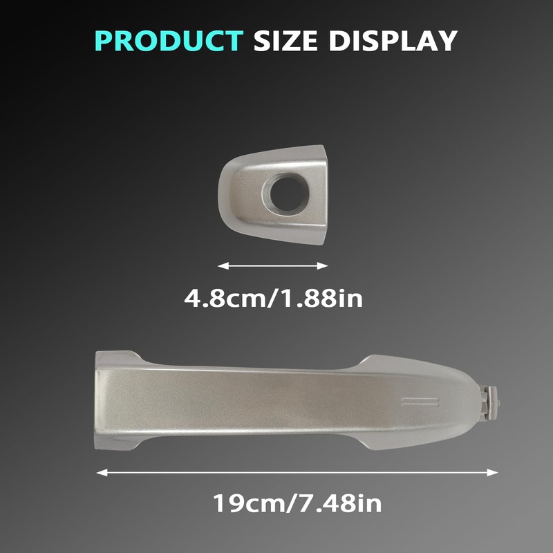1 Pair Exterior Door Handle Magnetic Gray fits Camry 2012-2017