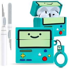 Boaretiu for Airpods 4 Case 2024 Cute Cartoon Kawaii - Funny 3D Soft Silicone Design Cover with Carabiner and Cleaner Kit Fun Cool Shell Stylish for Boys Girls Teens Women for Air pods 4, Green Game