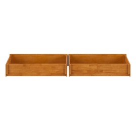 AFI, Mid-Century Modern Under Bed Storage Drawers, Twin/Full, Light Toffee