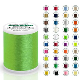 Madeira Polyneon 40 Original | 1,000 m Spool | Embroidery Thread for Embroidery Machine | Machine Embroidery Thread | Yarn for Embroidery | Embroidery Set (1748 Lime Green)