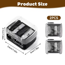 Anspitzer für Kajalstifte Kajal Spitzer Dicke Stifte Bleistiftspitzer Anspitzer Kajalstift Eyeliner Anspitzer Dicke und DüNne Stifte Augenbrauenstift Pencil Sharpener Anspitzer Mit BehäLter (2 Stück)
