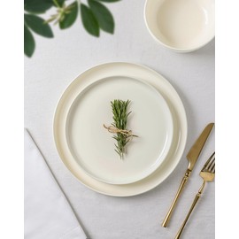 TheTerra Ceramic Dinnerware Sets for 4, 12 Pieces Porcelain Lightweight Plates and Bowls Sets, Scratch Resistant Dish Set, Oven & Microwave & Dishwasher Safe