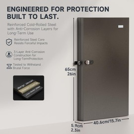 WeHere Key Lock Box Wall Mount(96 Keys), Key Cabinet Security Combination Lockbox with Key Tags, Digital Code Key Storage Lockbox,APP Key Management System for Valets, Hotels, House