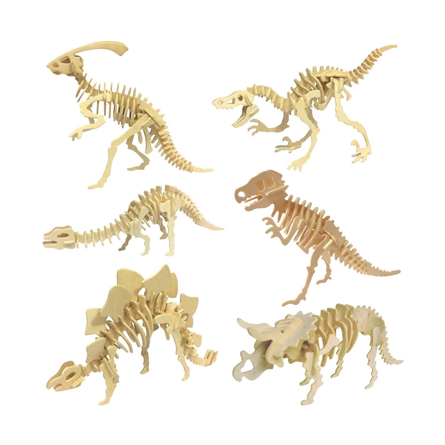 Mikuru T-REX Dinosaur Animal Wooden Puzzle, 3D 3D Puzzle Set, Colorless ...