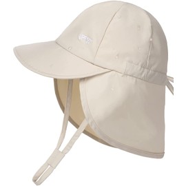 FURTALK Baby Sun Hat with Neck Flap UPF 50+ Adjustable Baby Boys Girls Summer Beach Hat for Traveling Swim Hat Beige