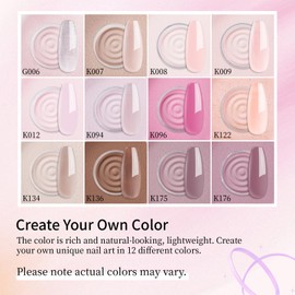 Eodci Nail Dip Powder Set, All Season 12 Colors Nude Pink Gray Dipping Powder Nail Starter Kit French Art Manicure DIY at Home Gifts for Women Girls, No Need Nail Lamp Cured