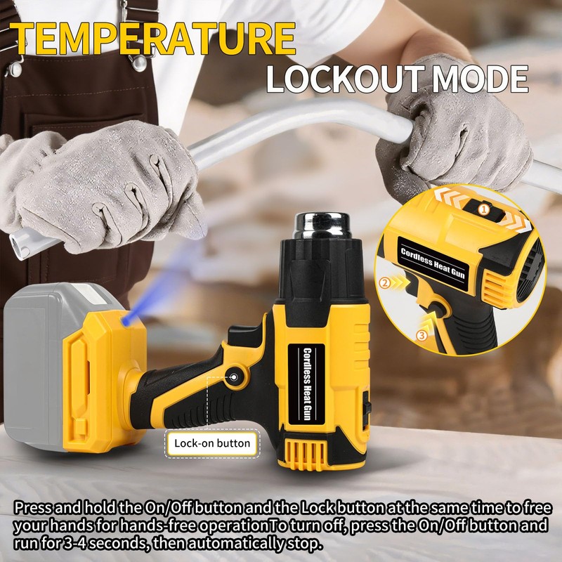 Cordless Heat Gun Compatible with Makita 18v Battery, Dual Temp.