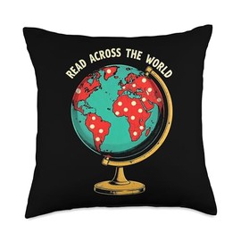 Read Across the World Vintage Globe Book Lover’s Throw Pillow