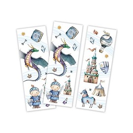Minkocards 12 Bookmarks Knight Dragon Party Bags for Children's Birthday Boys Guest Gifts for Boys Birthday