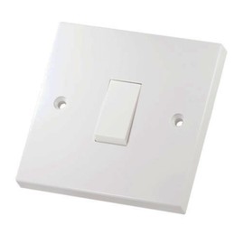 1 GANG 1 WAY LIGHT SWITCH WHITE PLASTIC LG201