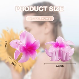 Flower Hair Clips, Nonslip Flower Claw Clips for Women and Girls, hair accessories for Medium to Thick Hair, Hawaiian Style Flowers Hairs Accessories