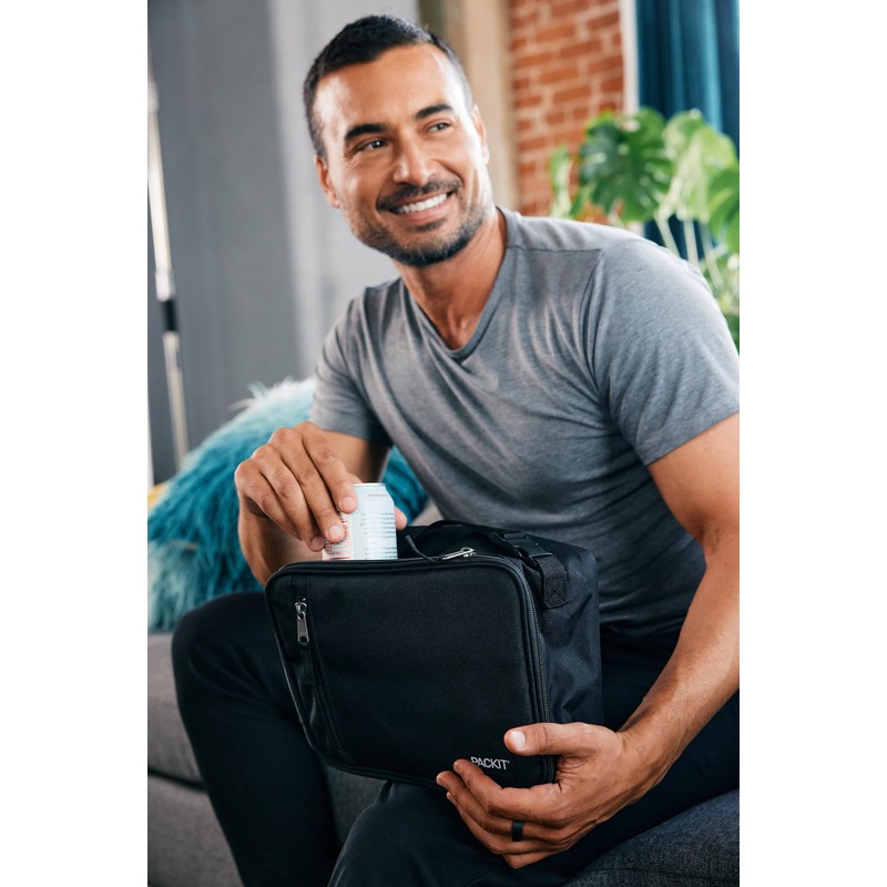 PackIt Freezable Classic Lunch Box, City Charcoal, Built with EcoFreeze®