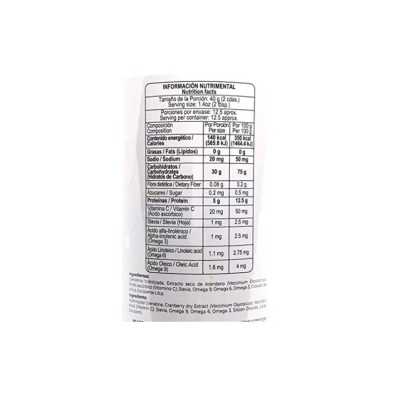 Pretty Bee NUTRITION,Grenetina Hidrolizada,Sabor Arándano, 500 grs.