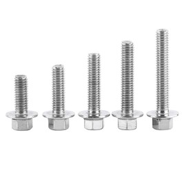 10pcs M6*25 Stainless Steel SS304 Screw Kit, Hex Flange Screws Washer Head Bolts Fastener