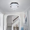 Dimmable Crystal Chandeliers 11.8" LED Flush Mount Modern Ceiling Light